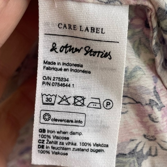 & Other Stories Floral Mini Wrap Dress, Size 38 (S) - Picture 8 of 9